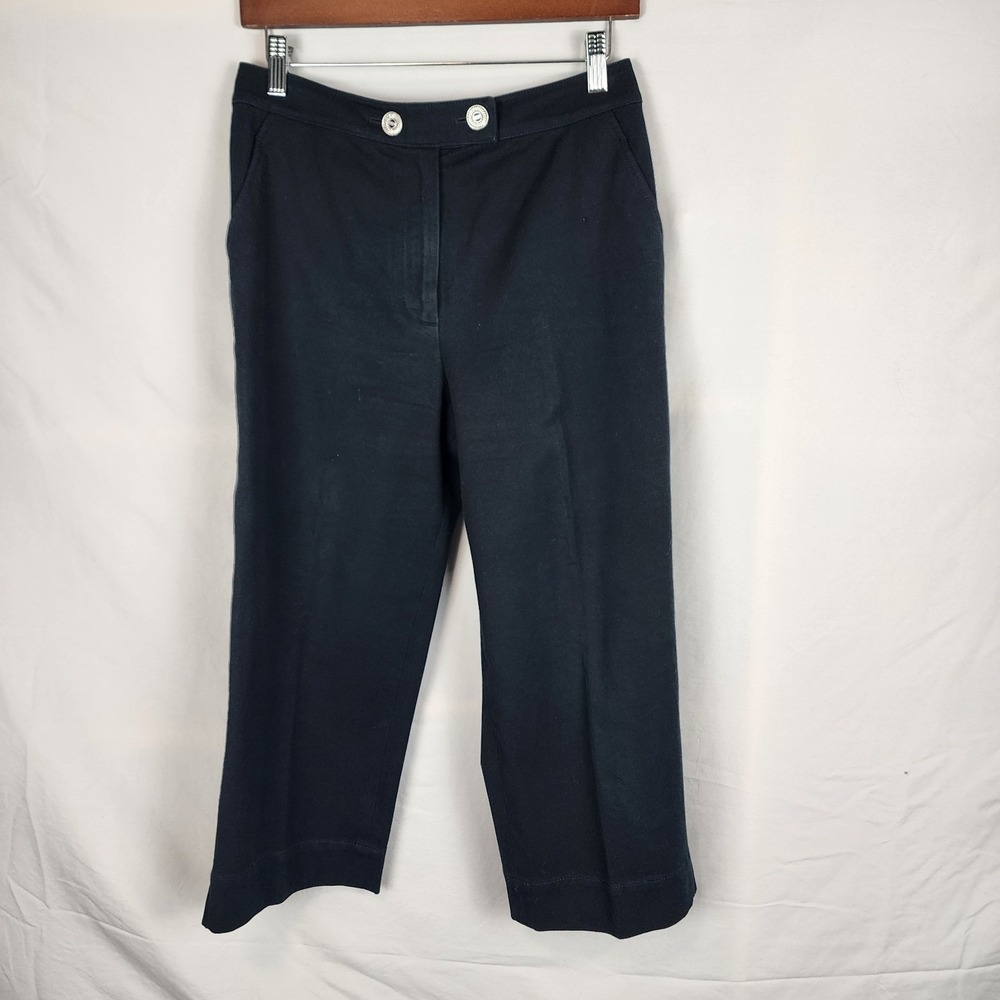 St John Sport Cropped Black Wide Leg Pants Women's‎ Size 6
